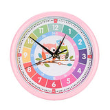 Milltrip Children Hanging Clock, Wall Clock Plastic Cartoon Colorful Quartz Time Learning Hanging Clock for Kid's Bedroom Classroom()