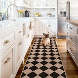 2x6 Jute Woven Runner Rug: Non Slip Backing Diamond Pattern Easy Clean Mats