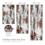 Upgrade Non Slip Kitchen Rugs Sets of 3 Washable Kitchen Mats for Floor Abstract Kitchen Runner Rug Soft Floor Mat Set Kitchen Carpet Rugs for Hallway, Laundry, Entryway, Office, Rust Red