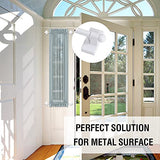Magnetic Curtain Rods for Metal Doors Multi-Use Curtain Rods for Small Windows Cafe Sidelight and Iron Steel Places, 1/2 Inch Diameter, Tool Free (2 Pack, Adjust from 16 to 28 Inch, White)