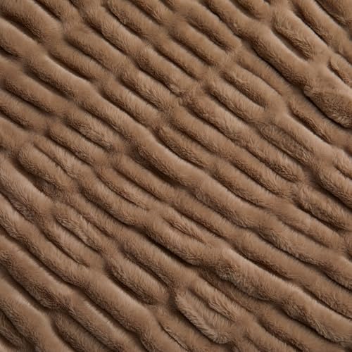 Springtree Home | Luxury Plush Throw Blanket | Brown Throw Blanket | Perfect Blanket for Couch Year Round | Fluffy Micro Fleece | Lily Collection - Dune