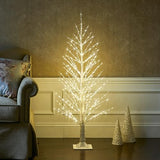 LITBLOOM 4FT Alpine Tree 450 LED Fairy Lights, White Twig Tree with Lights for Indoor Outdoor Home Thanksgiving Christmas Decorations