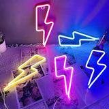 Neon Signs Lightning Bolt Neon Light Sign for Wall Decor, Battery or USB Powered Led Lightning Light Neon Sign for Bedroom, Kids Room, Birthday, Party, Wedding, Home, Kids Decorations Red