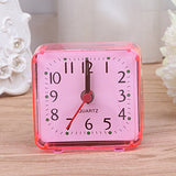 Mini Square Alarm Clock Mute Analog Non Ticking Battery Operated Clocks for Children Boys Girls Birthday Gift Attachment Natural Light Alarm Clock
