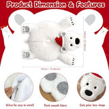 AerWo 48 Inch Christmas Tree Skirt, Faux Fur Polar Bear White Tree Skirt for White Christmas Decorations Indoor Party Holiday Xmas Home Decor