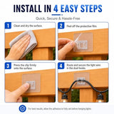 50 Pack Outdoor Light Hooks with Adhesive – Weatherproof & UV-Resistant, No Damage, No Tools Needed, Easy Hanging Clips for Garden, Patio, Balcony, Fairy Lights, Christmas Decorations
