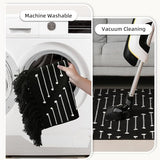 Tritard Washable Runners for Hallways 2x6 Boho Runner Rug with Tassels, Woven Cotton Kitchen Hallway Rug Runner Farmhouse Low Pile Rugs Carpet for Indoor Entryway Bathroom Laundry Bedroom, Black White