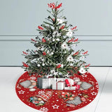 Christmas Tree Skirt Red Tree Skirt Glitter Gnomes Snowflake Xmas Winter Tree Skirt 48 Inch for Red Christmas Indoor Outdoor Decorations