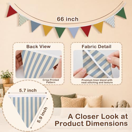 Playroom Wall Decor Pennant Banner Flags 5.5Ft, Classroom Pennant Banner, Nursery Baby Girls Boys Banner Toddler Room Decor for Kids Bed Birthday Party Baby Shower