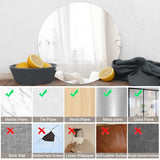20'' Glass Round Mirror for Wall Decor, Wall Mounted Circle Mirror with Adhesive Tapes for Bathroom, Living Room, Vanity, Bedroom, Entryway, Over Sink, Hallway, Home Decor