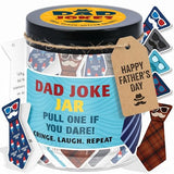 Dad Jokes Cards Jar - Fathers Day Gift, Funny Dad Gifts from Daughter, Funny Gag Gift, Fun Gag Gifts for Men, Coworkers, Brother - Daily Dad Jokes - Christmas Stocking Stuffers for Dad