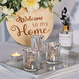 24Pcs Silver Votive Candle Holders for Table - Mercury Glass Votives Silver Candle Holder - Tealight Candle Holder for Wedding Centerpieces & Party Decorations