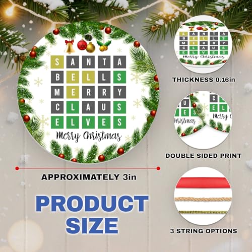 Wordle Chrismas Ornament - Funny Word Board Game Xmas Gifts for Gamers, Puzzle Challenge Lovers, Holiday Decoration 2025