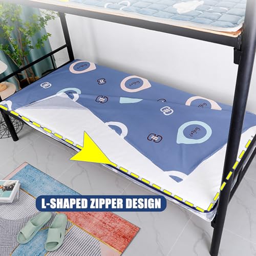 K,80x190cm,LDLCYCN 100% Cotton Futon Mattress Cover with Zipper for Full/Queen Size Full Wrap Japanese Floor Mattress Futon Cover Dustproof Cover for Bedroom RV Mattress Futon Slipcover