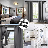 Double Curtain Rod, 1 Inch Heavy Duty Rust-Resistant Metal Dual Rod Set, Snap-On Bracket, Adjustable Segmented Design with Ball Finials, Black Curtain Rods for Windows 34-38 Inch