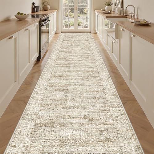 3x18 Runner Rug Non Slip,Washable Hallway Runner Rug,Brown