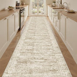 3x18 Runner Rug Non Slip,Washable Hallway Runner Rug,Brown