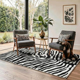 Zebra Print Rugs 5x7 Washable Area Carpet for Bedroom Living Room