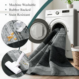 6x9 Washable Area Rugs for Living Room and Bedroom(6x9,Black&Gray)