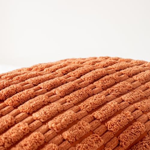Fancy Homi Decorative Throw Pillow Covers for Bed Couch Bedroom Bench, Soft Corduroy Solid Pillow Case, Rustic Farmhouse Boho Room Decor,36" x 14" (Pack of 1),Burnt Orange