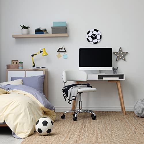 Relaxdays Children's Wall Clock, Diameter 30 cm, Children's Wall Clock, No Numbers, Decoration for Children's Room and Teenager's Room, Black/White