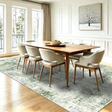5x12 Runner Rug Non Slip Washable Wide Hallway Rugs Green