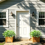 AmyHomie Artificial Plants & Flowers for Outdoors – 16 Bundles White Fake Lavender Flowers & Monkey Grass, UV Resistant Faux Greenery for Patio, Porch, Planter, Garden and Window Decor