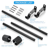 Curtain Rods for Windows 16 to 48 Inch, Curtain Rod Max Adjustable Length of 60 in, 1" Diameter Drapery Rod with Cylindrical Finials, Black 1 Pack