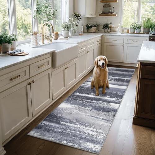 2x6 Runner Rug for Hallway Kitchen: Modern Abstract Throw Rugs