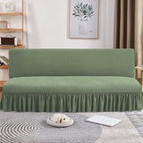 Futon Couch Cover|Futon Cover Stretch Mattress Thicken Armless Sofa with Skirt Soft Covers Non-Slip Slipcovers Washable Couch for Home