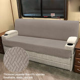 RV Couch Covers for Sofa Bed - 2-Piece Stretchable Backrest & Seat Covers for Jackknife Sleeper Sofas (Khaki)