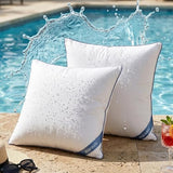 Atarashi 18 x 18 Outdoor Pillow Inserts (Pack of 2)- Waterproof Firm and Fluffy Square Throw Pillows - Decorative Pillow Forms for Couch Sofa Bed Patio Furniture - White