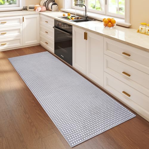 Hallway Runner Rug Woven Washable Long Kitchen Runner Gray 2x5 ft