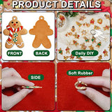 44 Pcs Mini Christmas Gingerbread Ornaments Tiny Gingerbread Man Ornaments Hanging Charms Figurine Decoration Ginger Man with Strings for Mini Christmas Tree Decorations