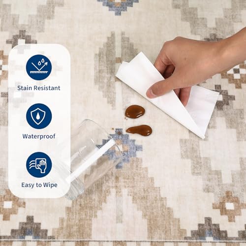 GarveeHome 6x9 Living Room Area Rug Mid Century Washable Bedroom Area Rugs