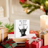 Funny Highland Cow Bathroom Decor, Can I Interest You in A Napkin Wooden Box Sign, Cute Cow Bathroom Accessories Restroom Decor, 5×5 Inches