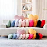 XVTRU Dusty Pink Heart Pillows, Cute Heart Decorative Pillow, Heart Shaped Throw Pillows for Bed, Faux Rabbit Fur Plush Hoom Decor Pillow Cushion for Chair Sofa Living Room (Medium-15.7"x11.8")