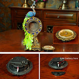 Table Clock Resin Cafts Tropical Flavor Peacock Clock Home Decor Ornament