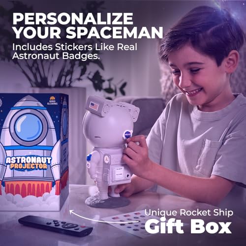 Mind-Glowing Astronaut Galaxy Projector - Spaceman Projector with Remote, Timer, Star & Nebula Modes - Dimmable Astronaut Night Light for Kids Space Decor - Cool Birthday Gift for Any Year Old Boys