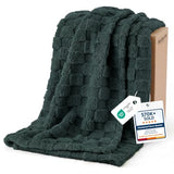 Bedsure Checkered Fleece Throw Blankets for Bed/Couch, Green,50"×70"