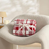 Snuggle Sac Red Checkered Throw Blanket for Couch, Super Soft Cozy Warm Christmas Red Blankets, Reversible Buffalo Plaid Microfiber Throws for Sofa Bed, Red Plaid, 50x60 Inches