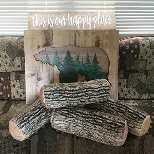 HYSEAS Decorative Round Throw Pillow, 3D Digital Print Comfortable Funny Cute Wood Log Pillow Cylinder Floor Cushion for Home, Couch, Sofa, Bedroom, Living Room Decor, Trunk