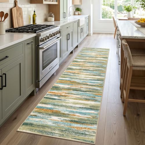Abstract Washable Runners for Hallway 2.6x12 Runner Rug Non Slip