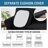 H.VERSAILTEX 4 Piece Stretch Sofa Covers for 3 Cushion Couch Bundles Armless Futon Cover, Black