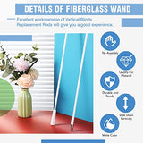Bokon 2 Pieces White Fiberglass Blind Wand Vertical Blinds Stick Replacement with Hook and Handle for Window Opener Accessory(24 Inch)