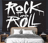 feelacle Rock And Roll Tapestry 60" X 40" Rock`N`Roll Wall Hanging Party Decorations Home Decor For Bedroom Living Room Dorm (150 X 100cm)