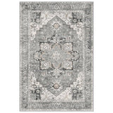 LIVELYGLOW 5x7 Retro Vintage Area Rug, Non-Slip Carpet, Gray Vintage