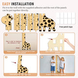 Wooden Growth Chart for Kids,Giraffe Height Chart for Boy Girls,Measuring Board for Kids Height,for Child's Room,Nursery Decor Decoration Wall Art (Brown giraffe)