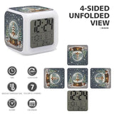 Christmas Snow Globe Alarm Clock Sound Machine with 7 Color Changing Night Light Wake Up Digital Clock Large LED Display Number Alarm Clocks Home Office Bedroom Decor