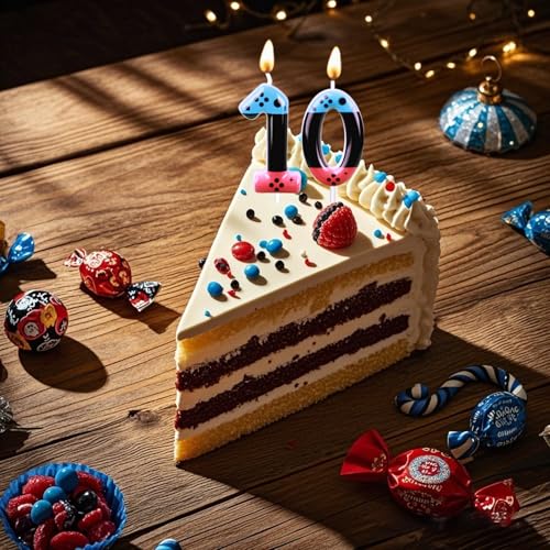 Gaming Candle,Level 10 Number Birthday Cake Candles,10 Birthday Decorations for Boys,10th Birthday Candle Gamepad Birthday Candles,Video Game Controller Themed Kids Birthday Party Supplies（Number 10